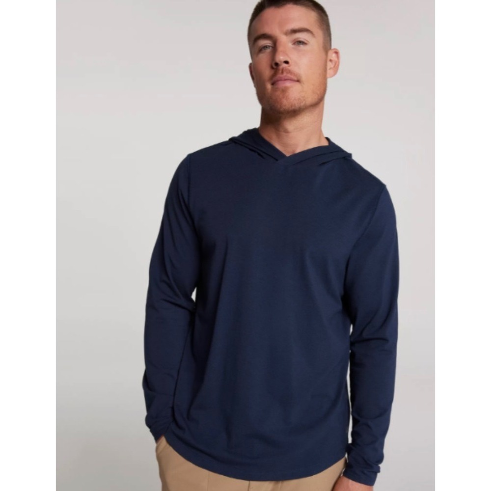 VRST Mens Small Navy Blue Performance Long Sleeve Essential Hoodie MAX241121GW